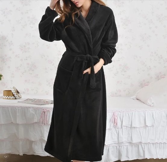 bathrobe black